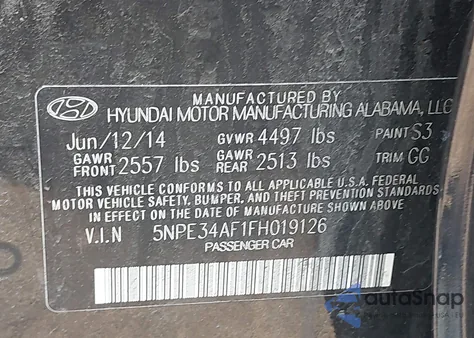 2015 Hyundai Sonata Limited z USA, uszkodzony, nr VIN 5NPE34AF1FH019126